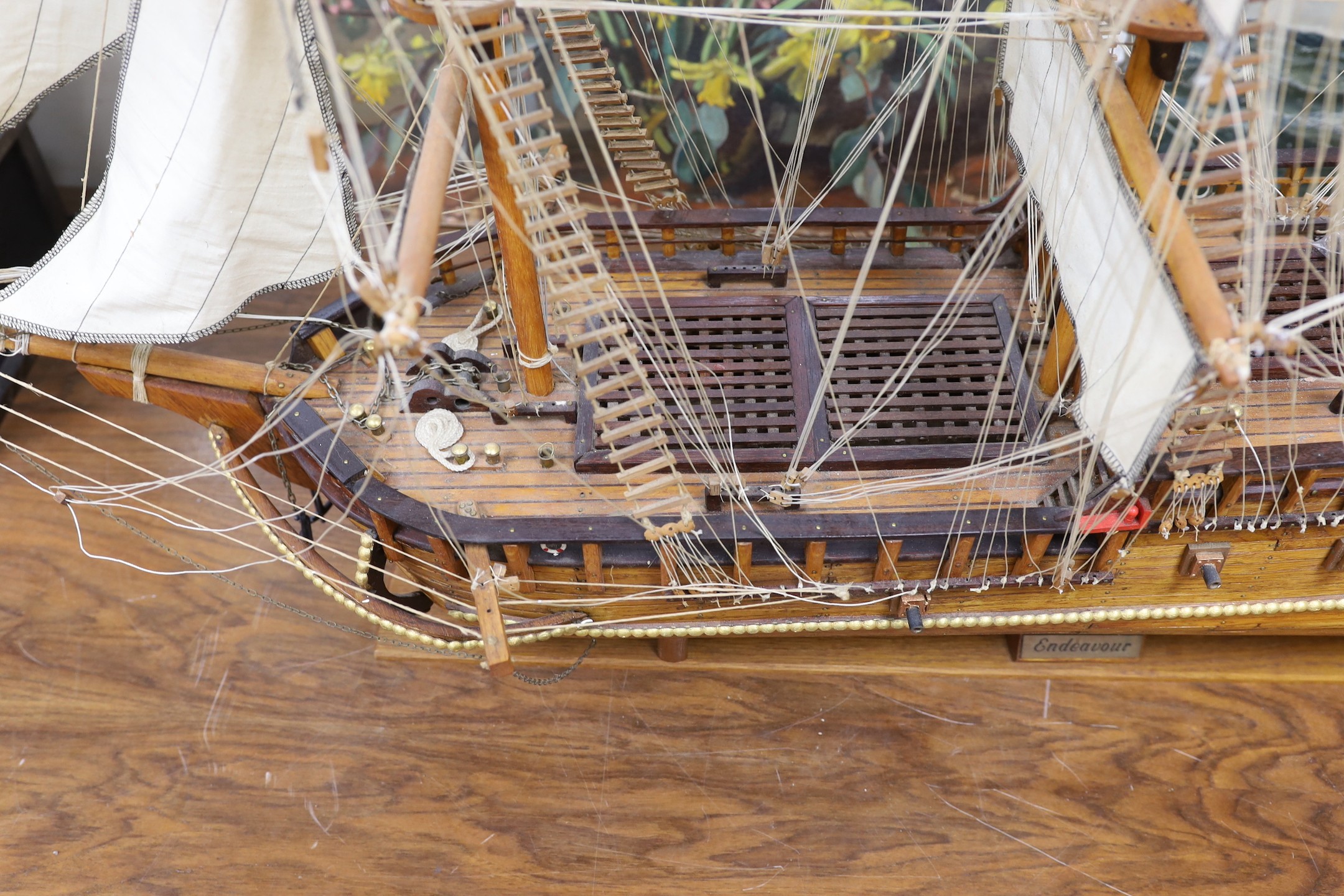 A large scratch-built model of The Endeavour - 135cm